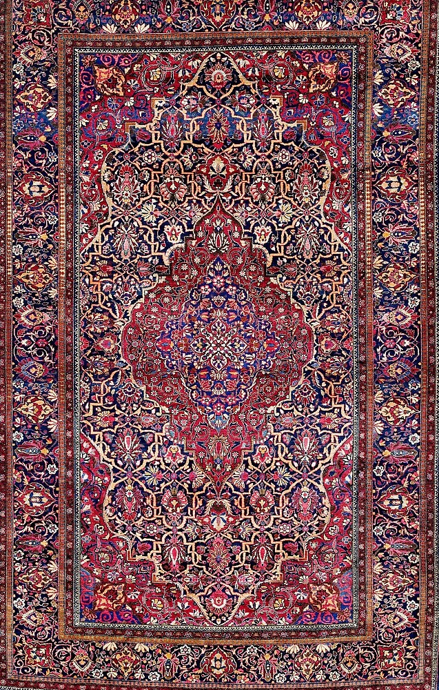 "Kashan Central Persian Silk Rug Print" by Vicky Brago-Mitchell