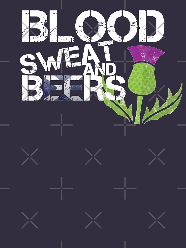Blood Sweat Beers Scotland Flag Rugby Six Nations by thespottydogg