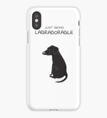 Black Lab Being Labradorable iPhone Case