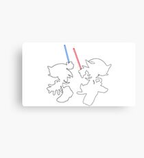 Hedgehogs with lightsabers Canvas Print