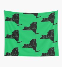New York City Skyline with Moon Wall Tapestry