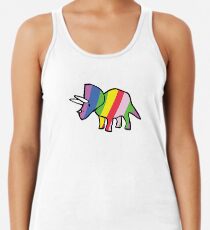 Regenbogen Triceratops Racerback Tank Top