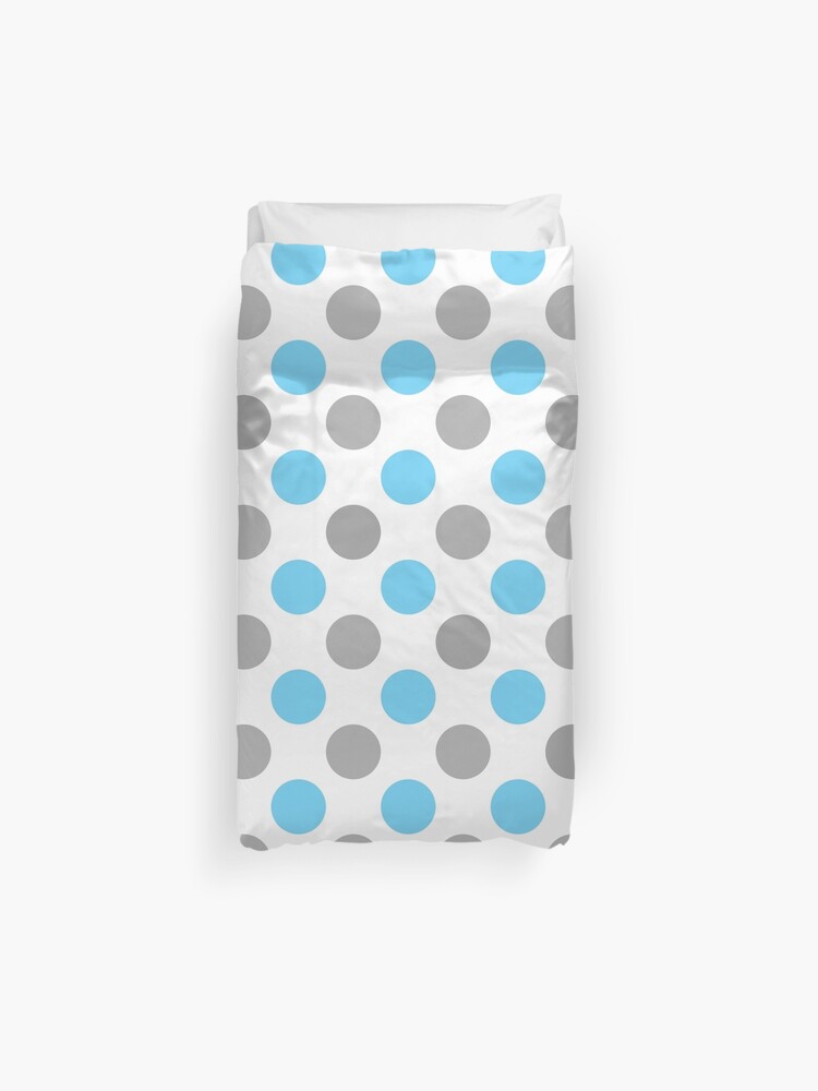 Blue And Grey Polka Dots Duvet Cover By Perlphoto Redbubble