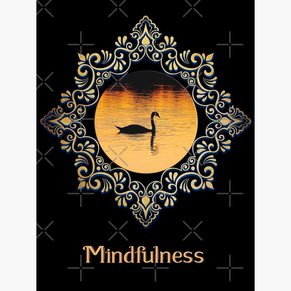 Mindfulness - Lonely swan in the lake of tranquility — Poster