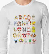 Super Mario Alphabet Long Sleeve T-Shirt