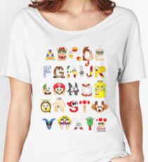 Super Mario Alphabet Women's Relaxed Fit T-Shirt
