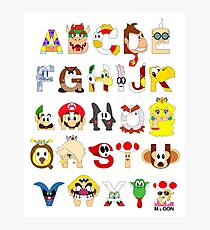 Super Mario Alphabet Photographic Print
