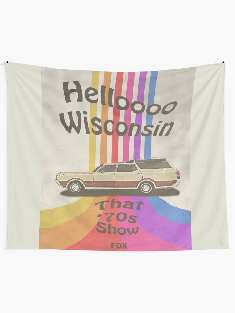 Alternate view of Hello Wisconsin Tapestry