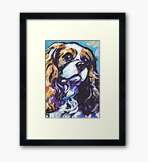cavalier king charles spaniel Dog Bright colorful pop dog art Framed Print
