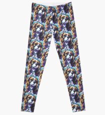 cavalier king charles spaniel Dog Bright colorful pop dog art Leggings