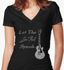Let The Les Paul Speak Women's Fitted V-Neck T-Shirt