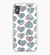 Hearts striped iPhone Case