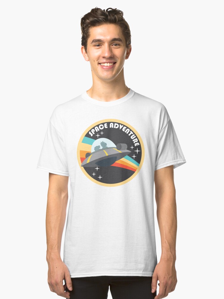 Alternate view of space adventure RICK AND MORTY yellow Classic T-Shirt