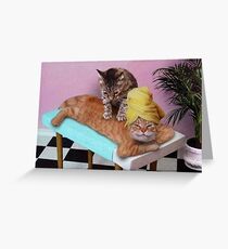 Funny Cat Massage Greeting Card