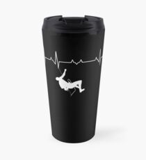 Rock Climbing Heartbeat - climber Travel Mug