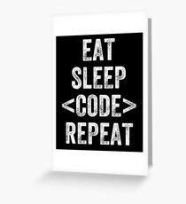 Tarjeta de felicitación eat sleep code developer - Programador divertido diciendo