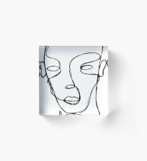 oneline portrait Acrylblock