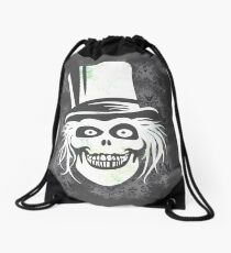 HATBOX GHOST WITH GRUNGY HAUNTED MANSION WALLPAPER Drawstring Bag