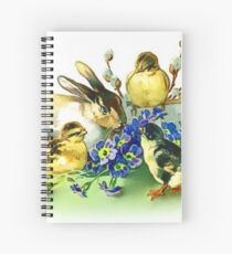 Vintage Osterhase und Küken Spiralblock