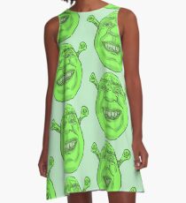 Shreks Gesicht A-Linien Kleid