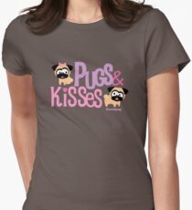 Pugs & Kisses Logo Tailliertes T-Shirt für Frauen