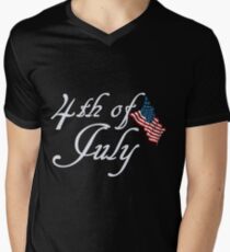4. Juli T-Shirt mit V-Ausschnitt