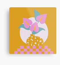Anthurium plant & Terrazzo vase Metal Print