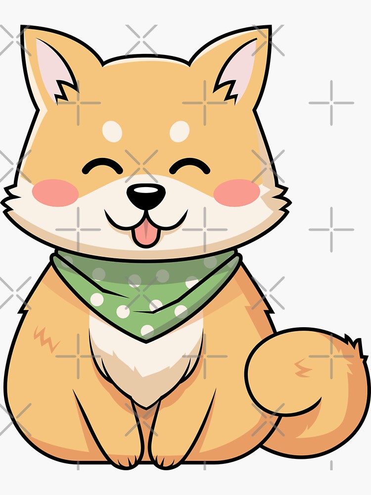 "Cute Shiba Inu Dog Anime Kawaii Puppy Animal" Sticker by PrintPress