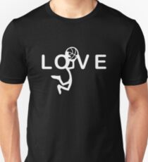 Love Basketball - Stick Basketball Player Sports Slim Fit T-Shirt