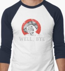 Camiseta ¾ bicolor para hombre Bueno, adios en plantilla blanca