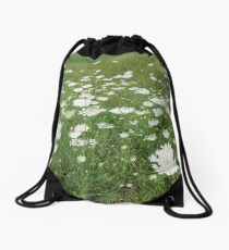 Field of Queen Anne's Lace Drawstring Bag