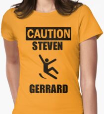Caution: Steven Gerrard Women's Fitted T-Shirt