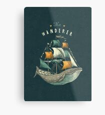 Whale | Petrol Grey Metal Print