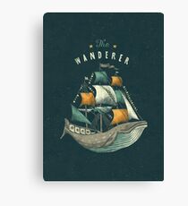 Whale | Petrol Grey Canvas Print