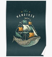 Whale | Petrol Grey Poster