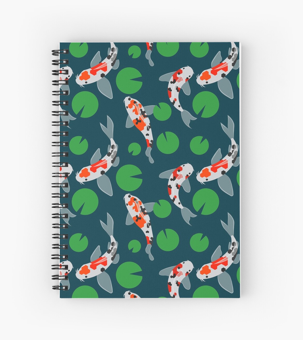 Geometric Koi Fish Spiral Notebook By Minititan Redbubble