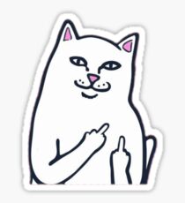 cat middle finger Sticker