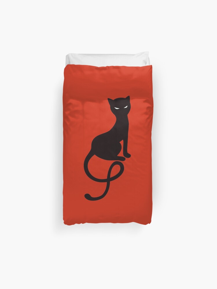 Gracious Evil Black Cat Duvet Cover By Azzza Redbubble