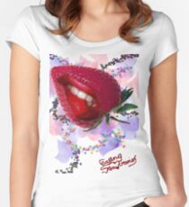 Eating Strawberries Women's Fitted Scoop T-Shirt