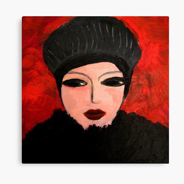 Woman in black Canvas Print