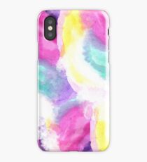Girly bright pastel watercolor brush strokes iPhone Case
