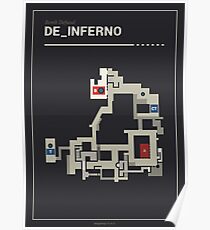 Counter-Strike de_inferno with white outline Poster