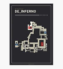 Counter-Strike de_inferno with white outline Photographic Print