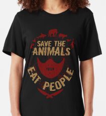 save the animals, EAT PEOPLE Slim Fit T-Shirt