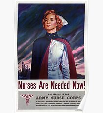 Krankenschwestern sind jetzt - Weinlese-WWII Plakat benötigt Poster