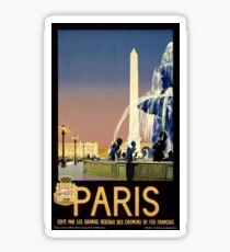 Paris Vintage Travel Poster Restored Sticker
