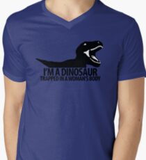 Dinosaur on the inside (For the ladies) Men's V-Neck T-Shirt