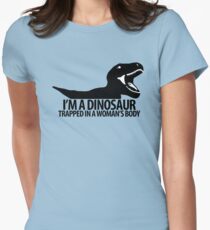 Dinosaur on the inside (For the ladies) Fitted T-Shirt