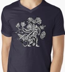 Mayan Jaguar with Lotus Men's V-Neck T-Shirt