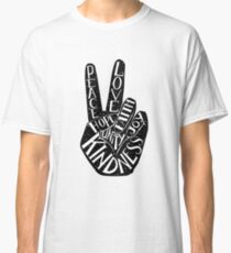 Peace Sign with words Peace, Love, Faith, Joy, Hope, Kindness, Unity Classic T-Shirt